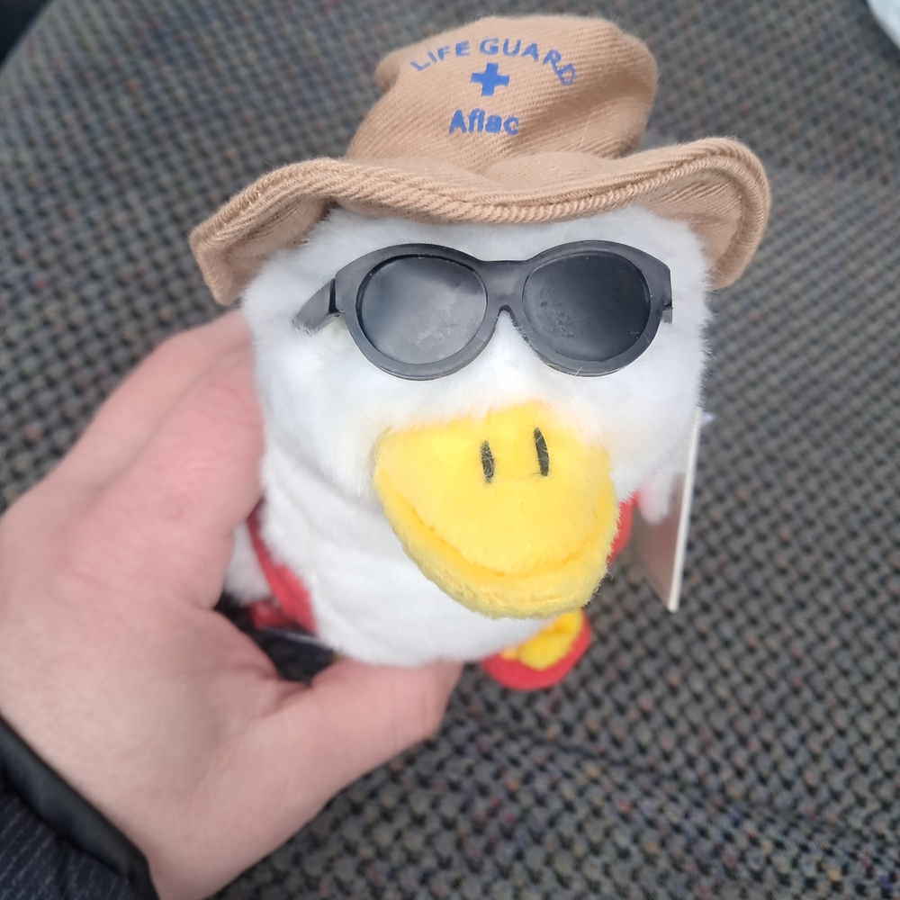 Aflac Lifeguard Talking Duck Plush Toy - White and Yellow